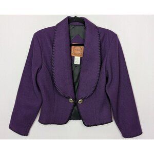 Mid West Garments sz. S Purple Wool Blend Cropped Western Rodeo Jacket Coat Top
